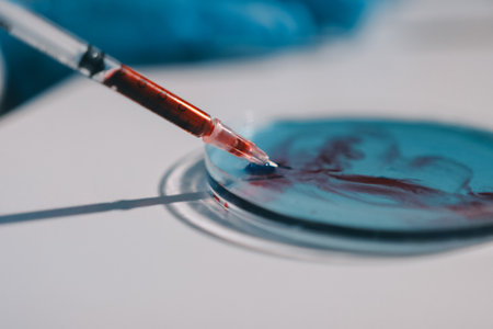 Researchers working in the clinical laboratoryの写真素材