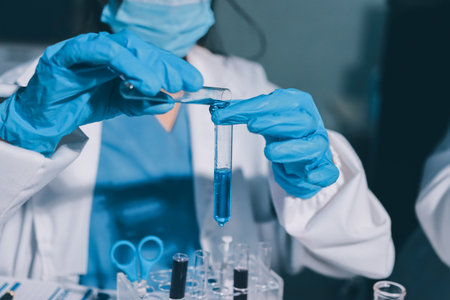 Researchers working in the clinical laboratory
