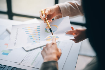 Group of Asian business people team meeting in modern office working design planning and ideas conceptの写真素材