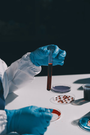 Researchers working in the clinical laboratory