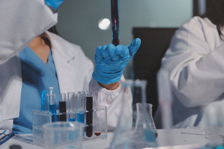 Researchers working in the clinical laboratory