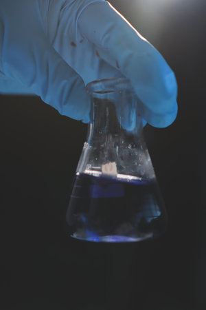 Researchers working in the clinical laboratoryの写真素材