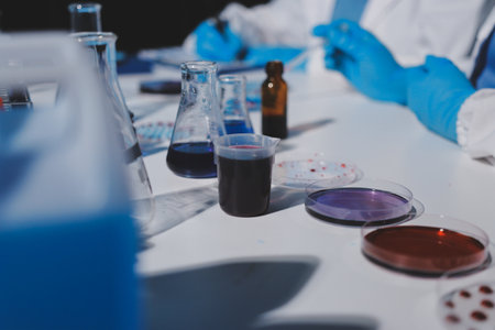 Researchers working in the clinical laboratory