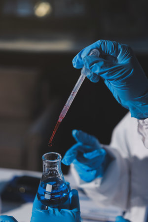 Researchers working in the clinical laboratoryの写真素材