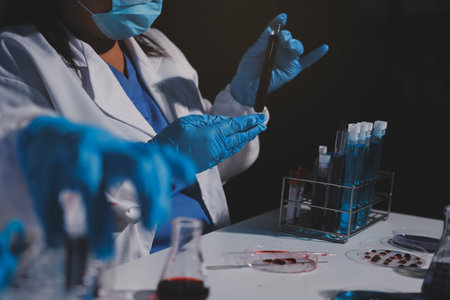 Researchers working in the clinical laboratory