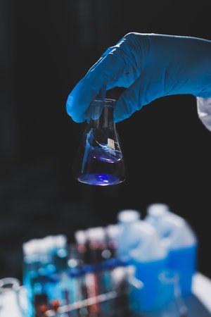 Researchers working in the clinical laboratoryの写真素材