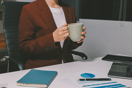 Tax deduction planning concept. Use a calculator to calculate expenses and taxes to receive tax deductions for personal individual Income. tax return for individual persons.monthly expensesの写真素材