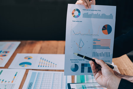 Business analyze,Close up Business people meeting to discuss the situation on the market. Business...