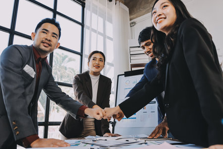 Business handshake for teamwork of business merger and acquisition,successful negotiate,hand...
