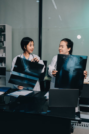 Team of professional doctors having meeting in officeの写真素材