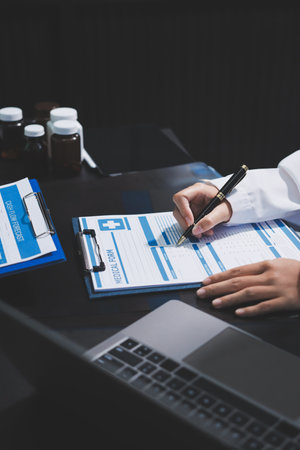 Team of professional doctors having meeting in officeの写真素材