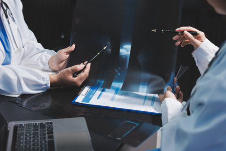 Team of professional doctors having meeting in officeの写真素材