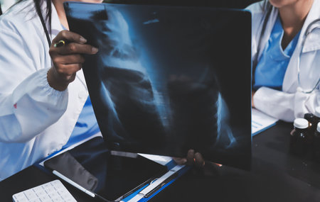 Team of professional doctors having meeting in officeの写真素材