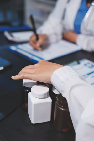 Team of professional doctors having meeting in officeの写真素材