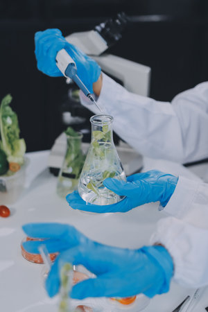 Chemical Laboratory of the Food supply . Food in laboratoryの写真素材