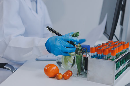 Chemical Laboratory of the Food supply . Food in laboratoryの写真素材