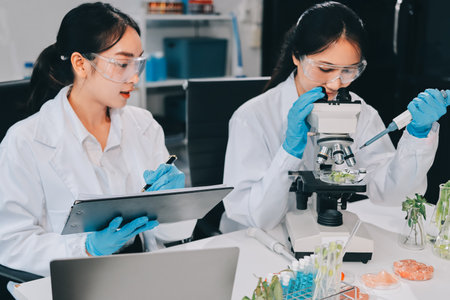 Chemical Laboratory of the Food supply . Food in laboratoryの写真素材