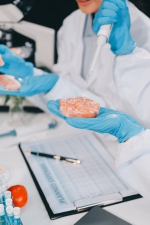 Chemical Laboratory of the Food supply . Food in laboratoryの写真素材