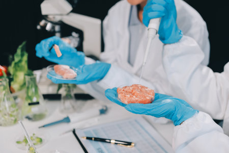 Chemical Laboratory of the Food supply . Food in laboratoryの写真素材
