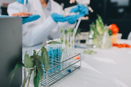 Chemical Laboratory of the Food supply . Food in laboratoryの写真素材