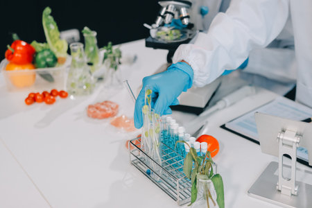 Chemical Laboratory of the Food supply . Food in laboratoryの写真素材