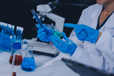 Researchers working in the clinical laboratory