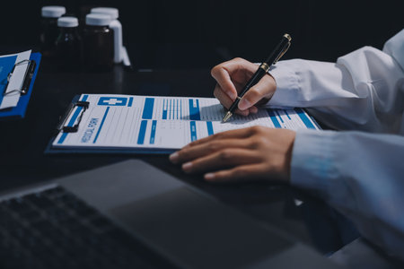 Team of professional doctors having meeting in officeの写真素材