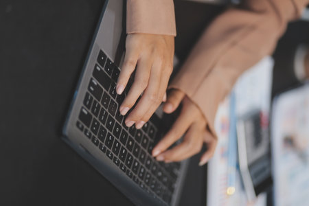 Business people team working at office with tablet and document, doing planning analyzing the financial report, business plan investment, finance analysis concept. Economic business discussions.の写真素材