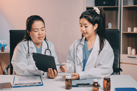 doctors and nurse having informal meetingの写真素材