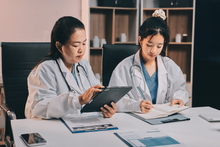 doctors and nurse having informal meetingの写真素材