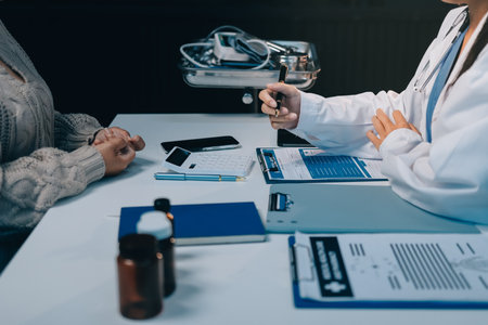 doctors and nurse having informal meetingの写真素材