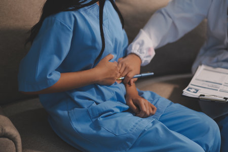 Medical Team Using Digital Tablet for Healthcare, Doctor Technology, X-Ray Analysis.の写真素材