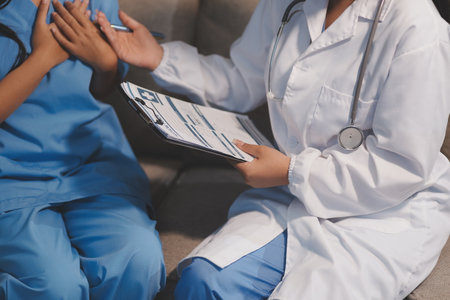 Medical Team Using Digital Tablet for Healthcare, Doctor Technology, X-Ray Analysis.の写真素材