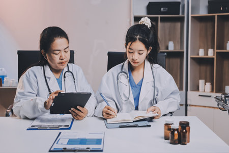 doctors and nurse having informal meetingの写真素材