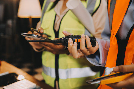 Engineers are helping to design work on blueprints and collaborate on structural analyzing of...