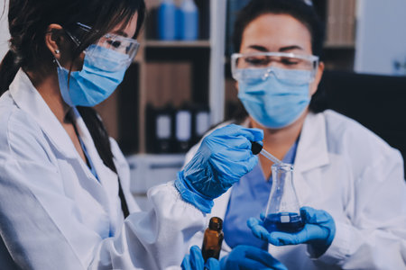 scientist working at the laboratoryの写真素材