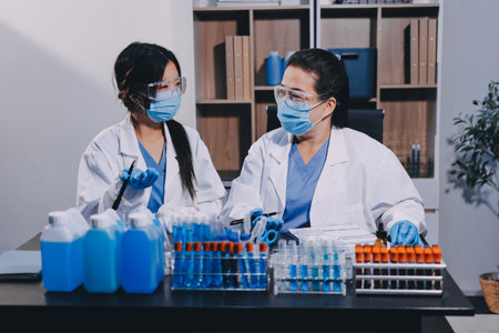 scientist working at the laboratoryの写真素材