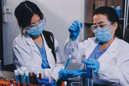 scientist working at the laboratoryの写真素材