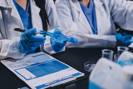 scientist working at the laboratoryの写真素材