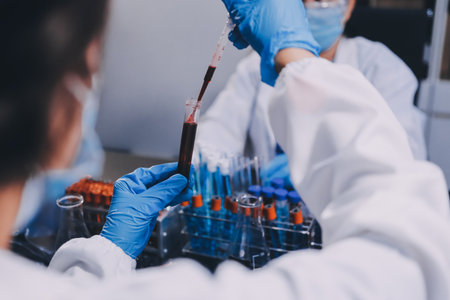 scientist working at the laboratoryの写真素材