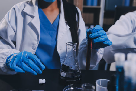scientist working at the laboratoryの写真素材