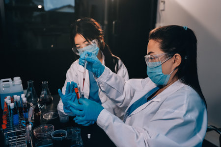 scientist working at the laboratoryの写真素材