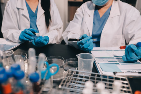 scientist working at the laboratoryの写真素材