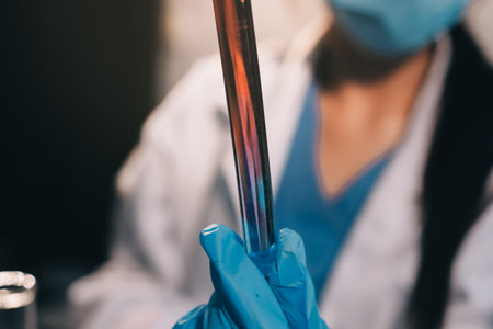 scientist working at the laboratoryの写真素材