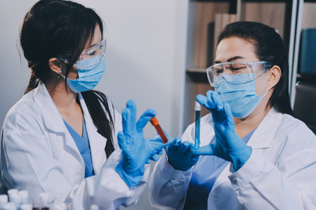 scientist working at the laboratoryの写真素材