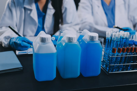 scientist working at the laboratoryの写真素材