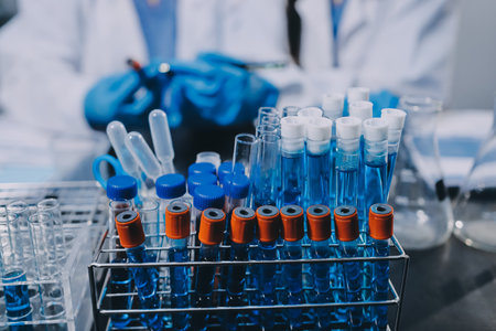 scientist working at the laboratoryの写真素材