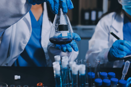 scientist working at the laboratoryの写真素材