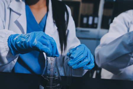 scientist working at the laboratoryの写真素材
