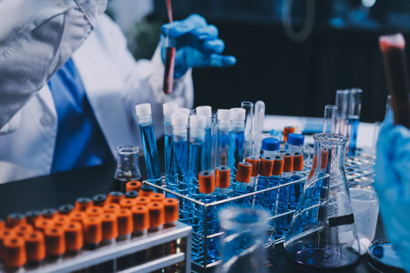 scientist working at the laboratoryの写真素材